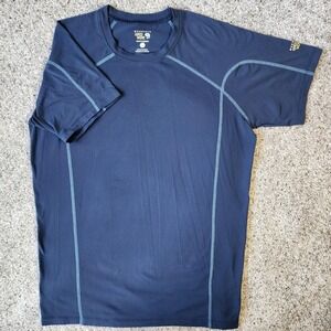 Mountain Hardwear Shirt Mens M Navy Gym Training Athletic Stretch Performance